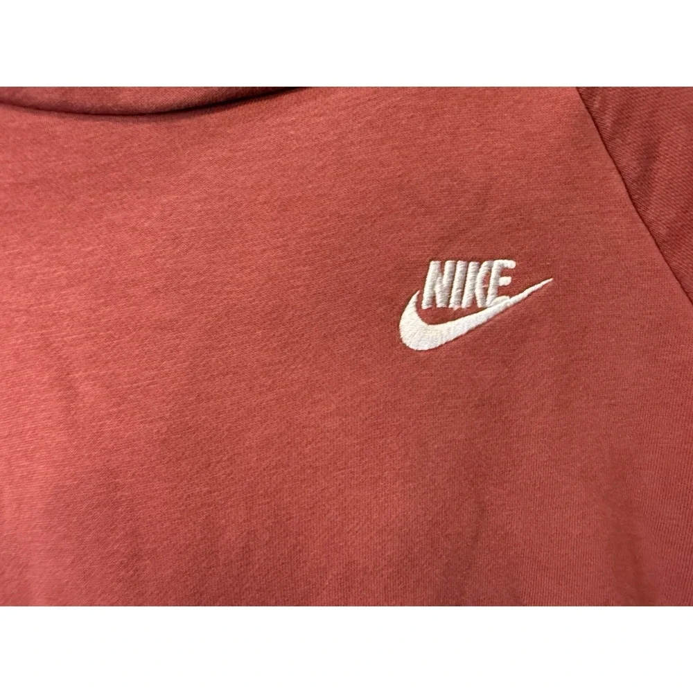 Nike Pullover Hoodie Women's Small Rust Long Sleeve Mock Neck Sweatshirt